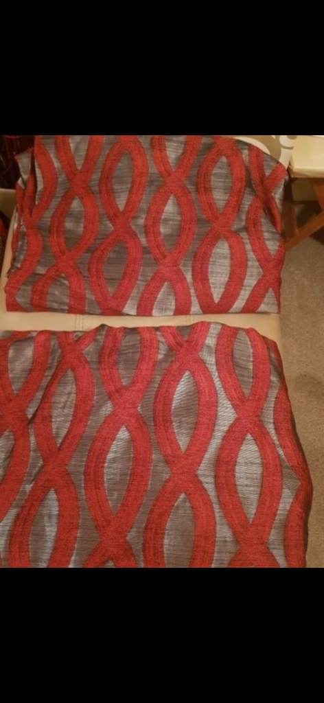 Brand new red and grey curtains 