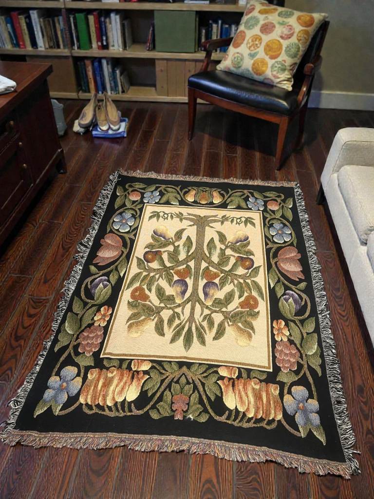 Tree of Life Ornate Baroque Fruits Flowing Vines Tapestry Rug or Throw
