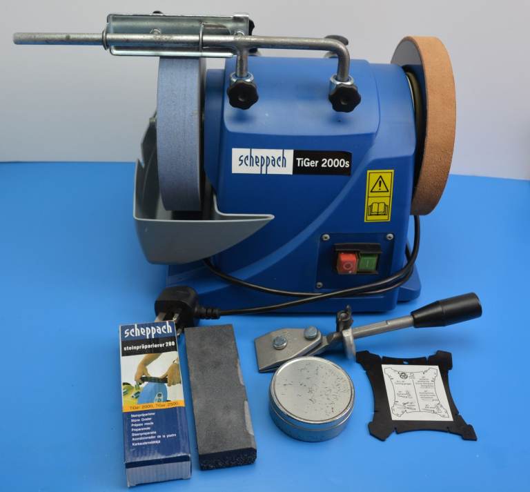 image for SCHEPPACH TIGER 2000s Wet Bench Grinder 200mm and Leather Honing inc. accessories.
