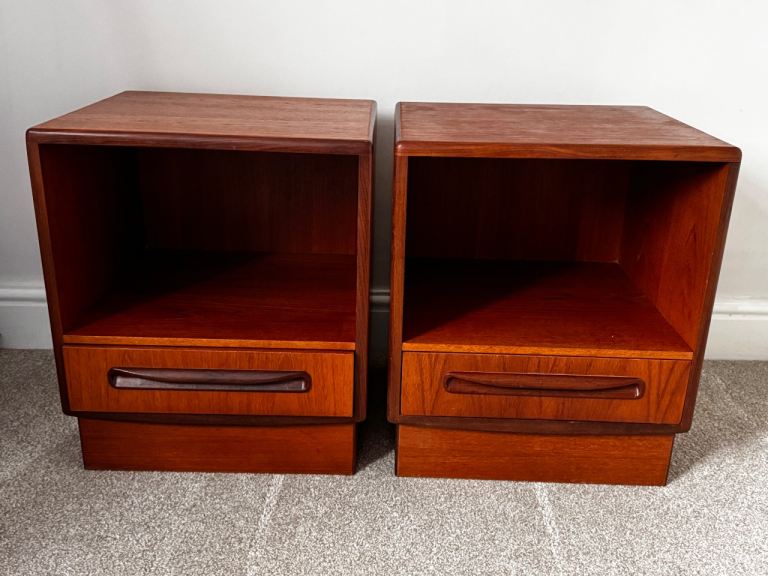 G Plan - Vintage Mid-Century Teak Bedside Tables / Cabinets – Pair