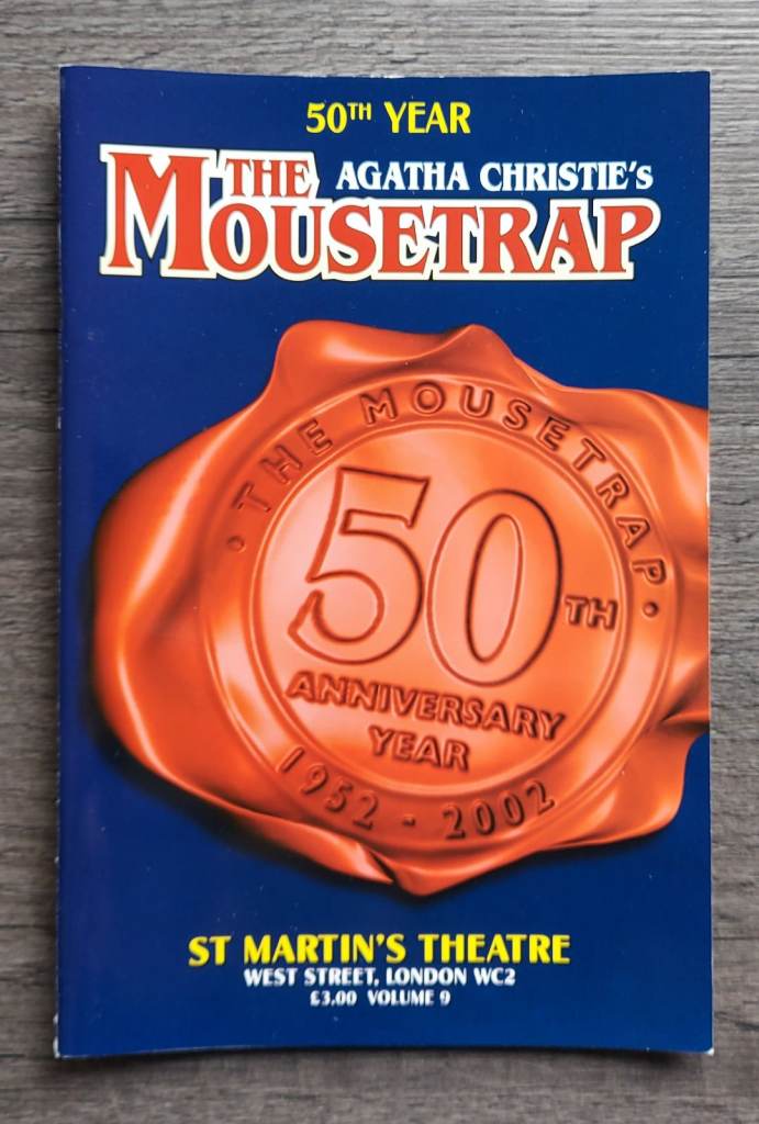 50th Year Agatha Christie's The Mousetrap Theatre Programme - Very Good condition