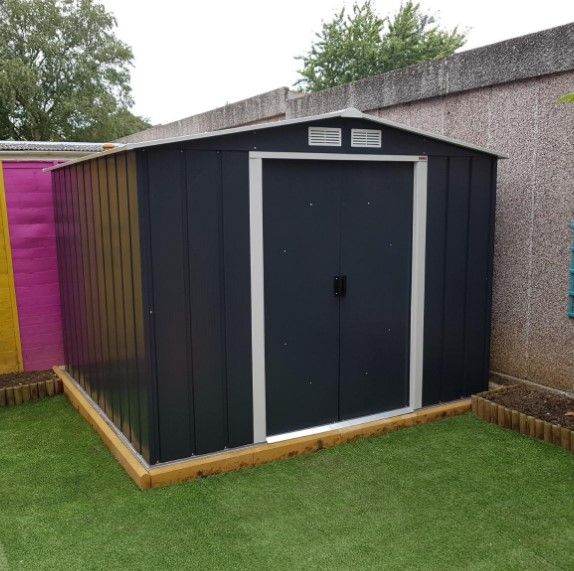 Large Walk-In Metal Garden Shed – Heavy-Duty Storage for Tools, Bikes & Furniture