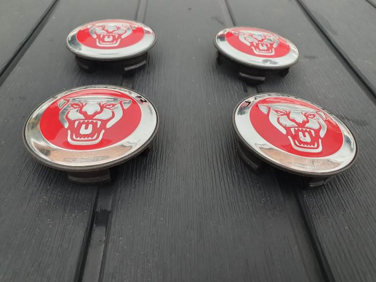 OEM JAGUAR RED CENTRE CAPS for XE, XF, XJ, XK, E-PACE, F-PACE, I-PACE, S-TYPE, X-TYPE