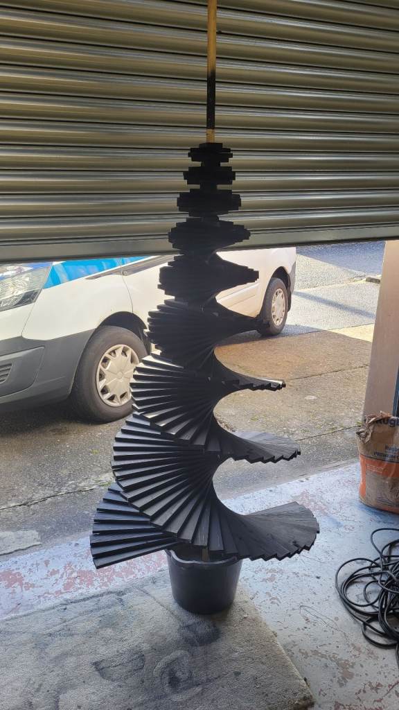 UNIQUE Wooden Slat Handmade Black Indoor / Outdoor Christmas Tree - 1900mm High 