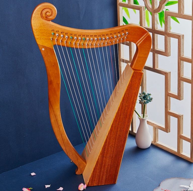 Brand New 19-String Lyre Harp – Solid Wood