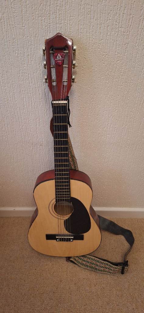 Delta Acoustic Guitar with Strap – Good Condition