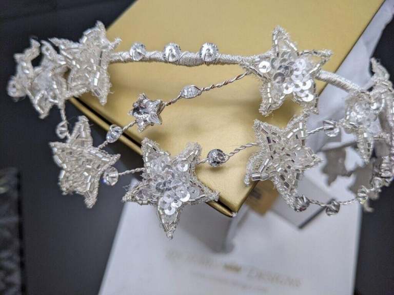 Wedding Stardust Silver Tiara Band by Richard Designs
