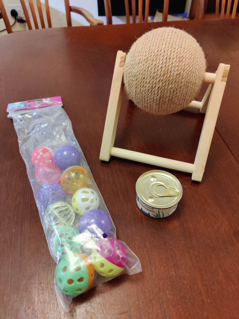 * Free * Toys, food, scratcher