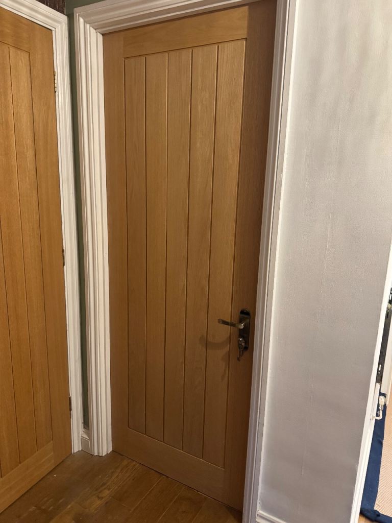 Fully finished oak internal door