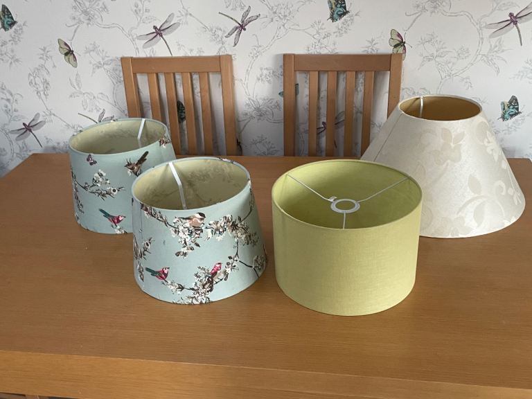 4 lamp shades two matching