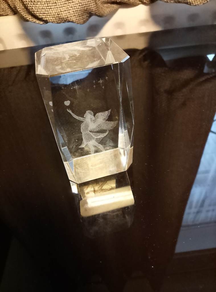 Crystal Ornament with Angel inset Lovely Decorative Piece