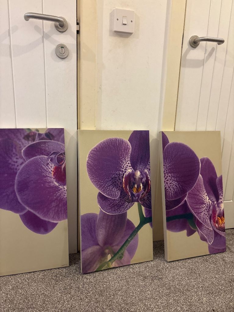 Purple flower canvas prints for house decoration wall 