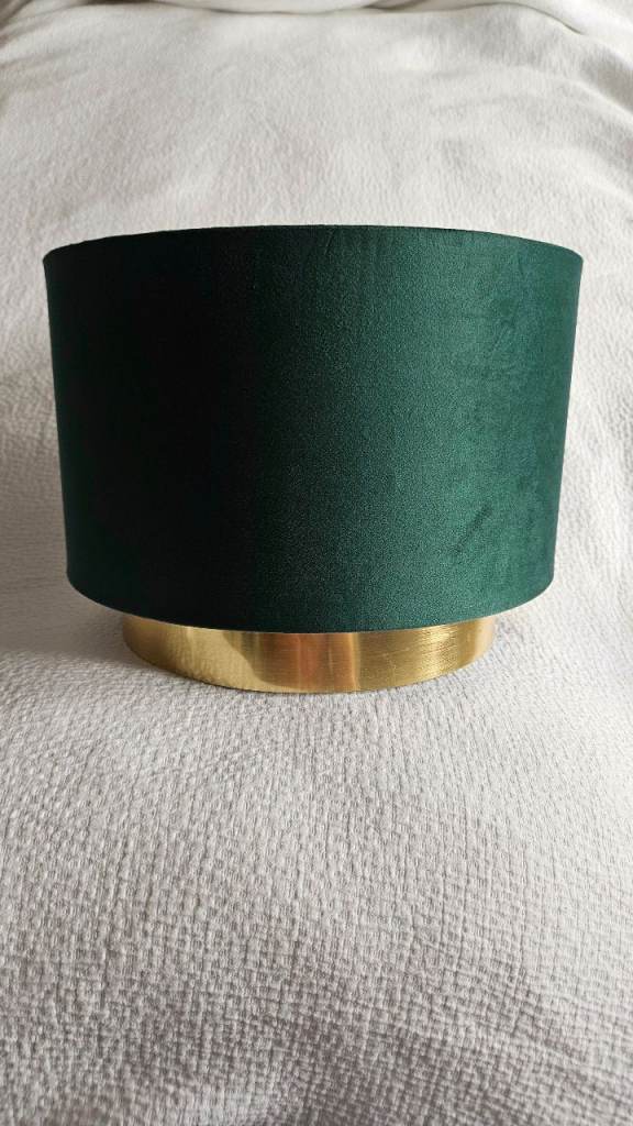 Two Tier Large Green Velvet Lampshade