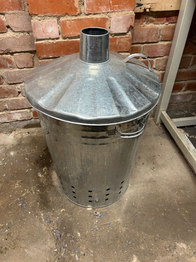 New Galvanised metal incinerator bin for fires