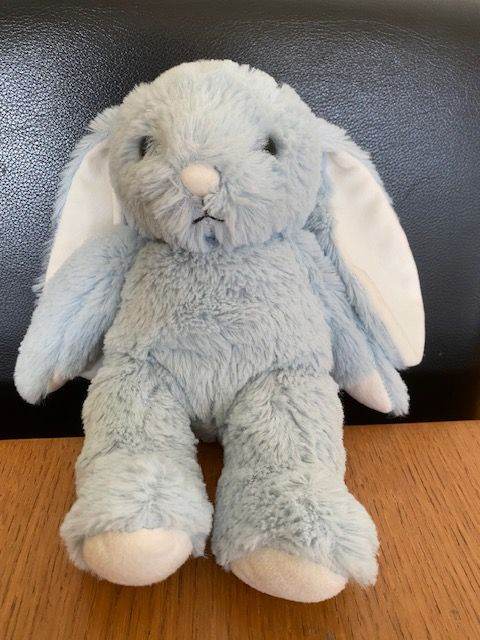 Super soft Cuddly toy, soft toy, cute blue rabbit, about 24cm (not counting ears)