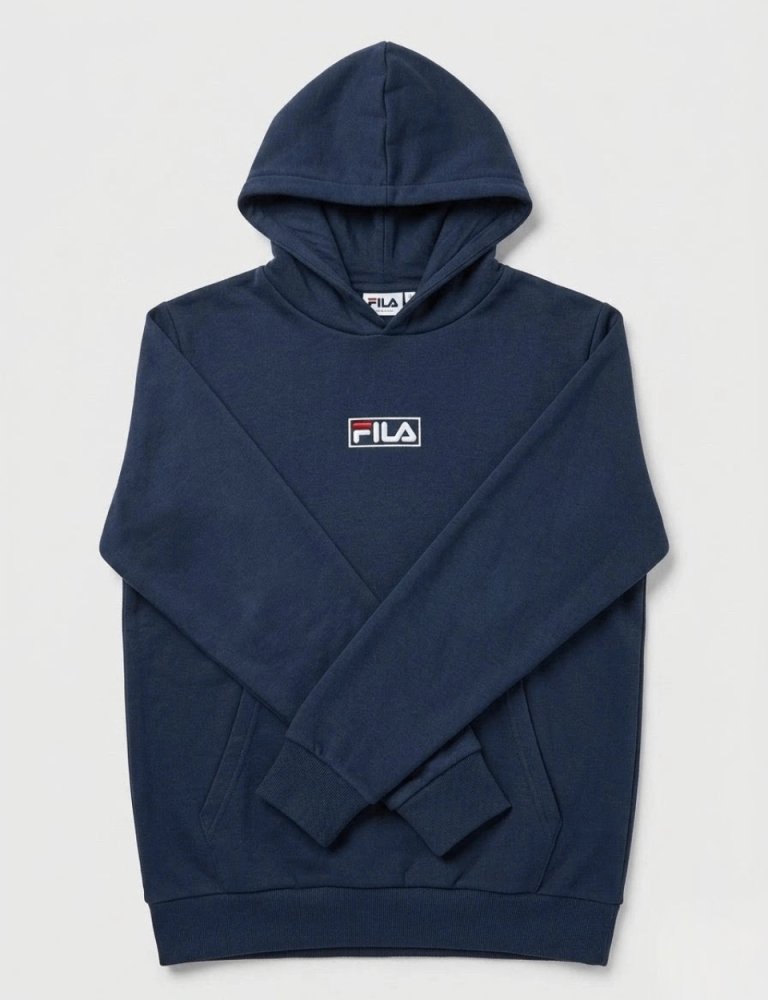 Boys/Kids FILA Navy Blue Logo Hoodie – Size 13-15 Years