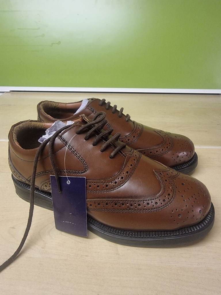 New Scimitar Mens Brown Leather Brogues UK6 boxed 