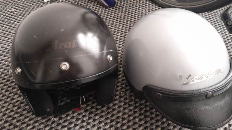 Aria and vespa half face helmet