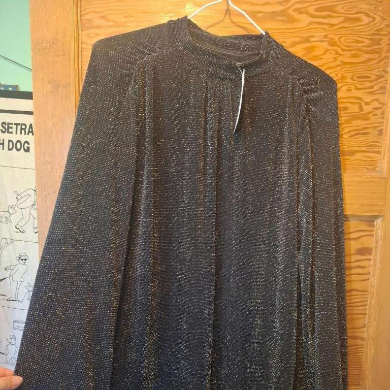 Black long sleeve sparkly top new with tags