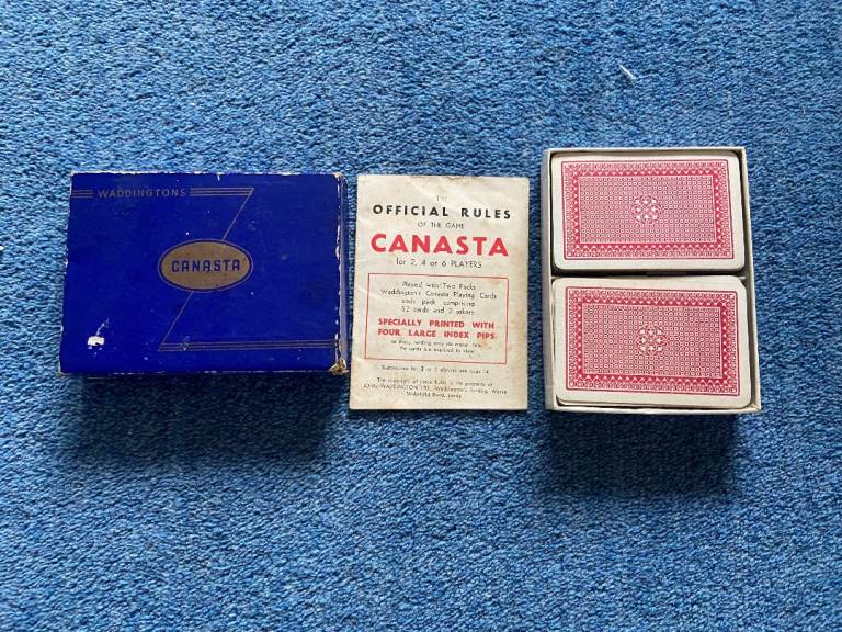 Vintage Canasta Card Game Set with Official Rule Booklet