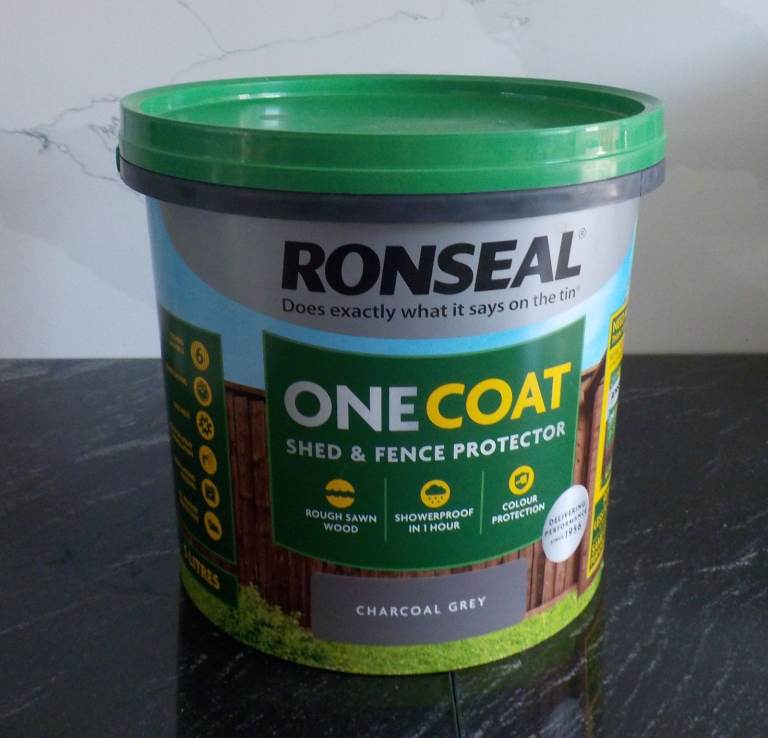 Ronseal One Coat Fence Life Charcoal Grey 5L, New