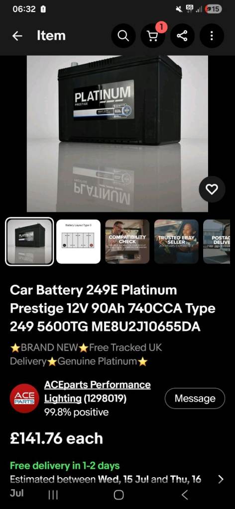 Van car battery 