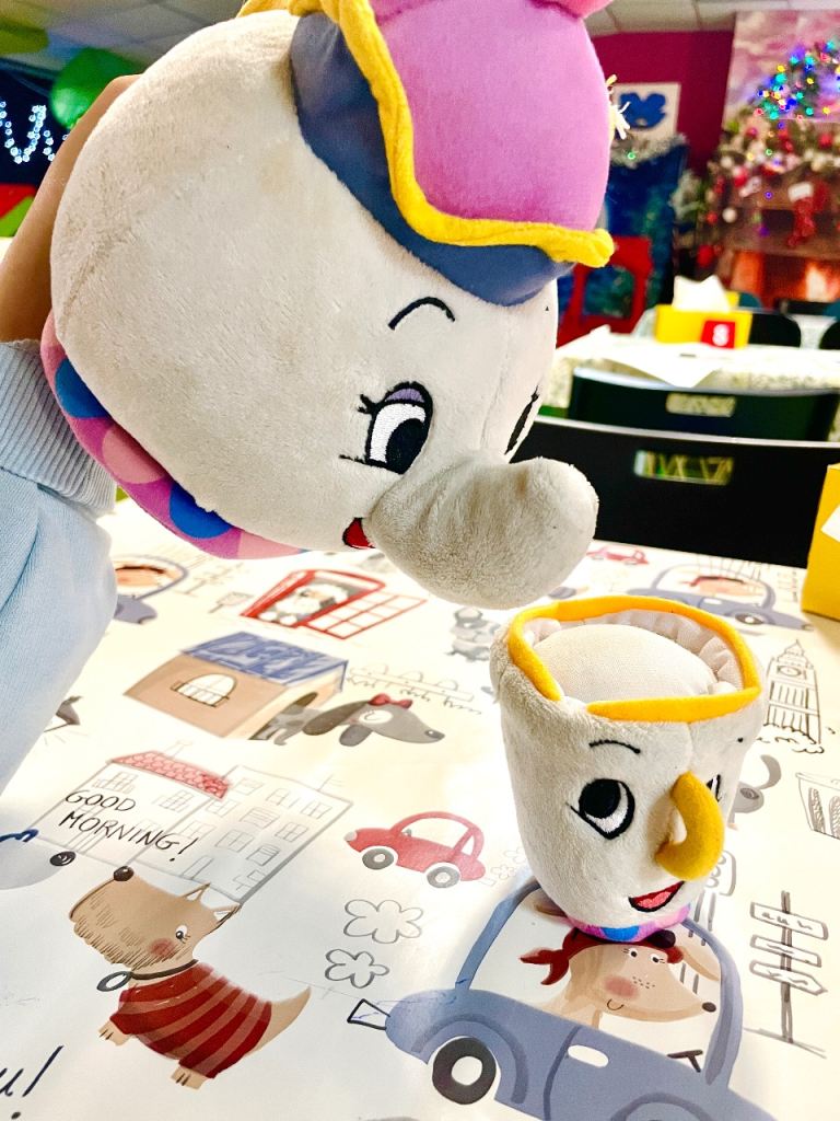 Disney Tea Pot Mom & Son Plushies 