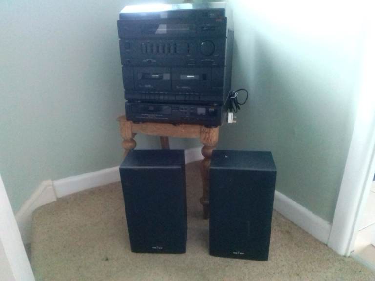 Vintage very collectable 1980s PYE stereo tuner double cassette midi system 