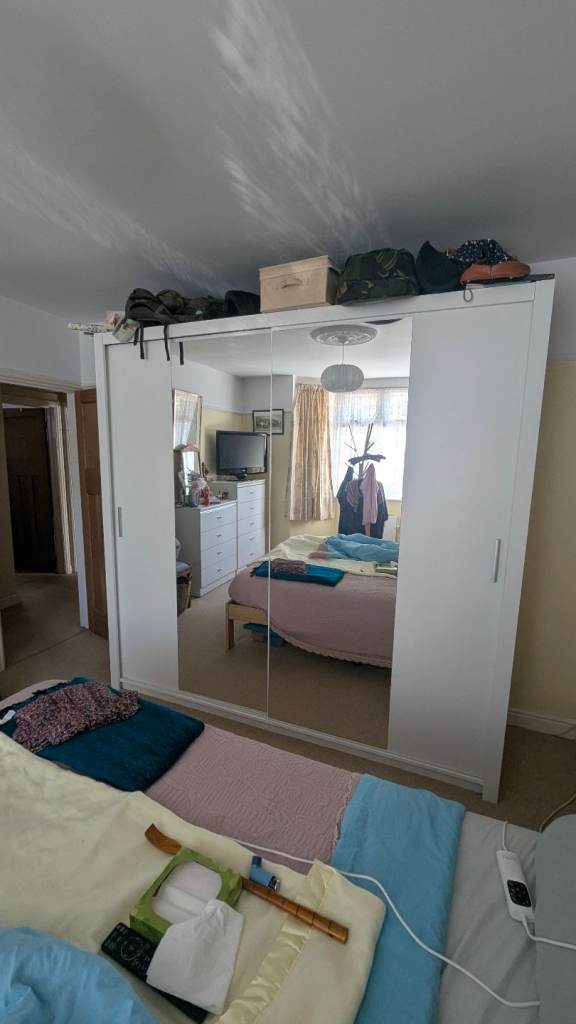 Large double white wardrobe 