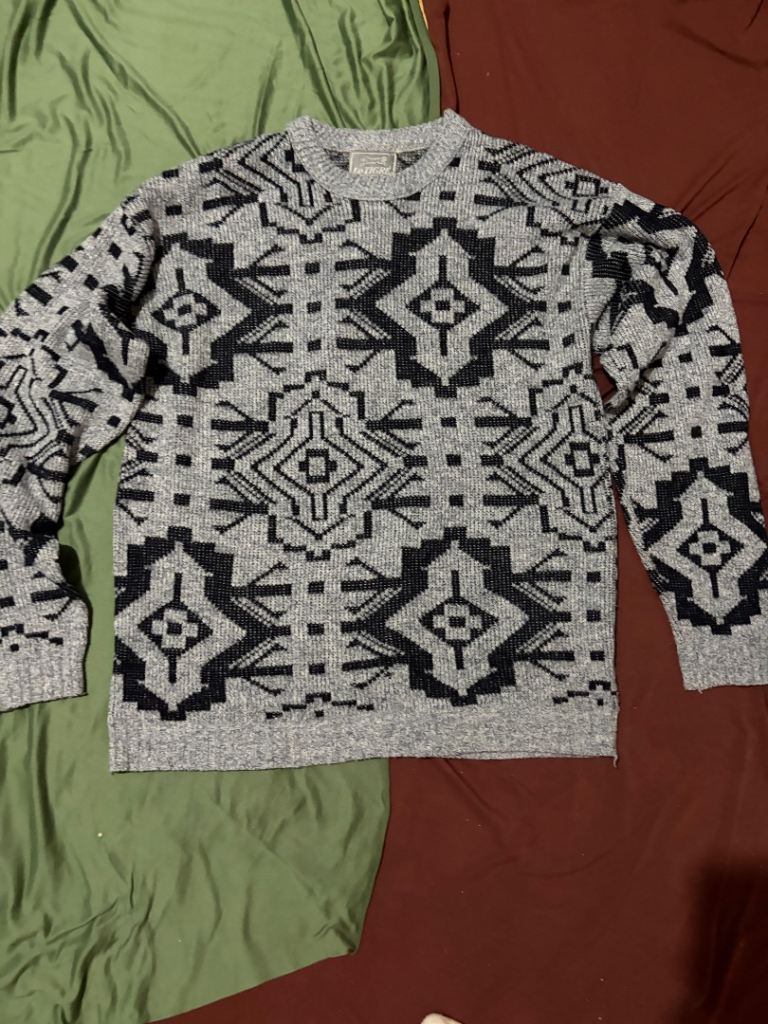 Vintage 90s Le Tigre Geometric Knit Sweater M/L - Made in USA