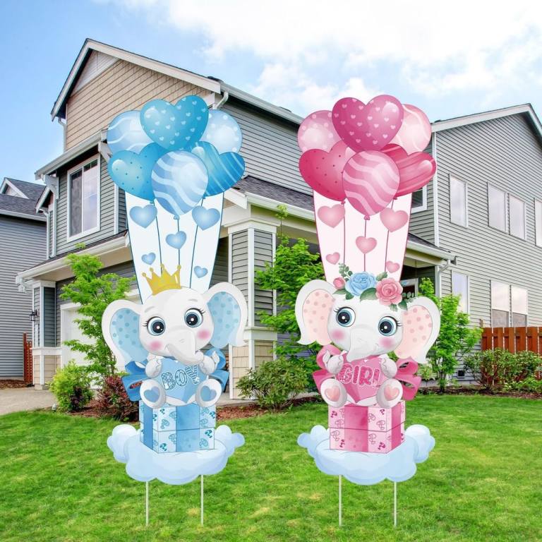 BRAND NEW - 2 pack gender reveal baby kids lawn signs