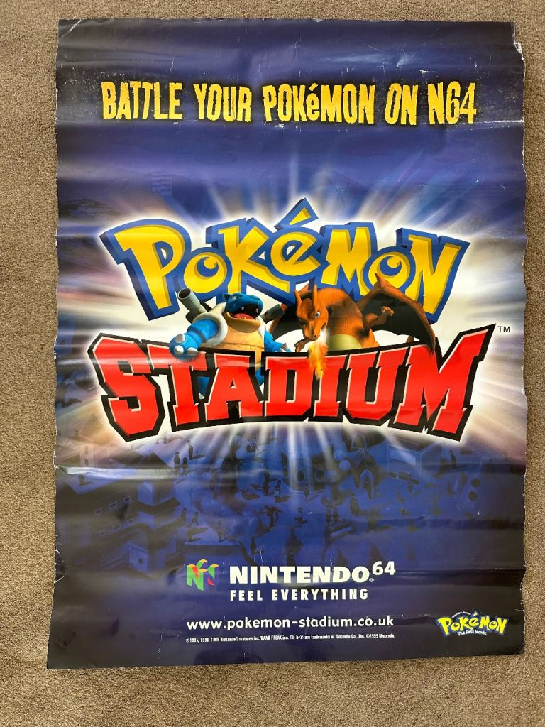  Nintendo 64 Poster Pokémon Stadium