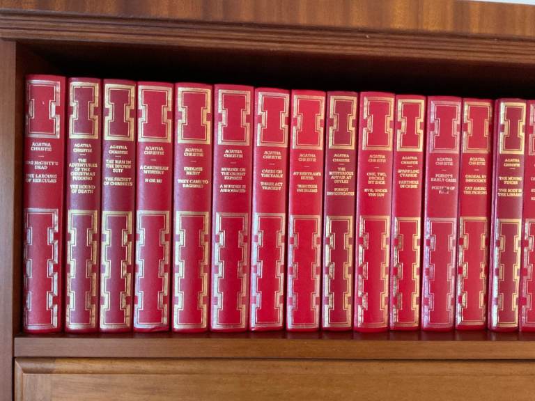 Agatha Christie vintage collection of 35 Faux leather bound classic crime books 