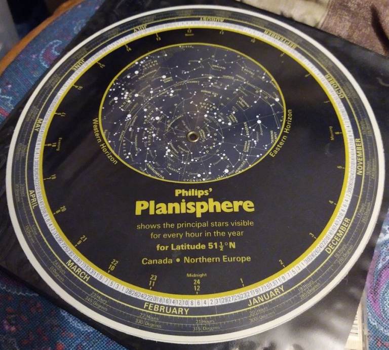 Vintage Philips Planisphere Latitude 51.5N With Plastic Protector