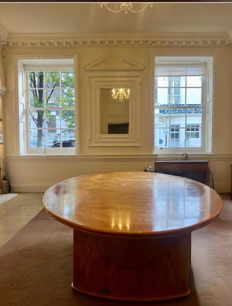 XL oval walnut dining table