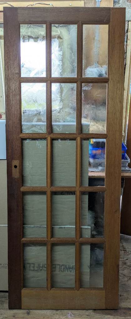 Solid oak glazed door