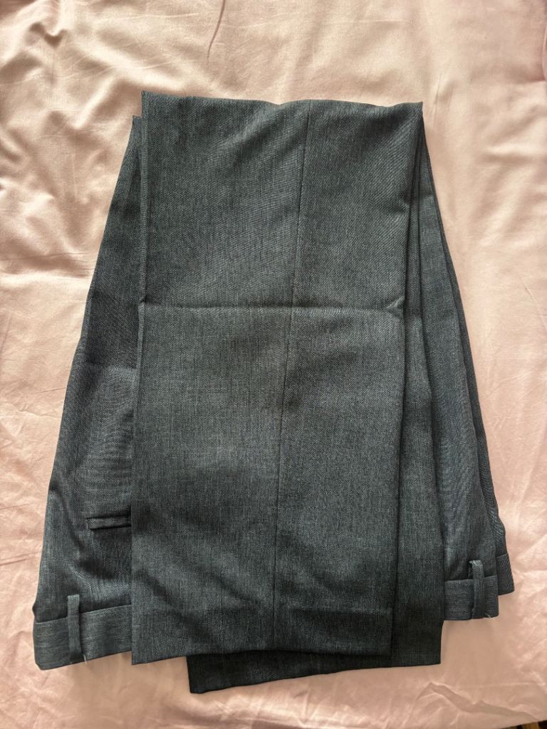 M&S Collection Men's Grey Trousers - Regular Fit 40" Waist