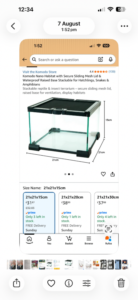 Komodo Nano Habitat Reptile Insect Terrarium with Sliding Mesh Lid