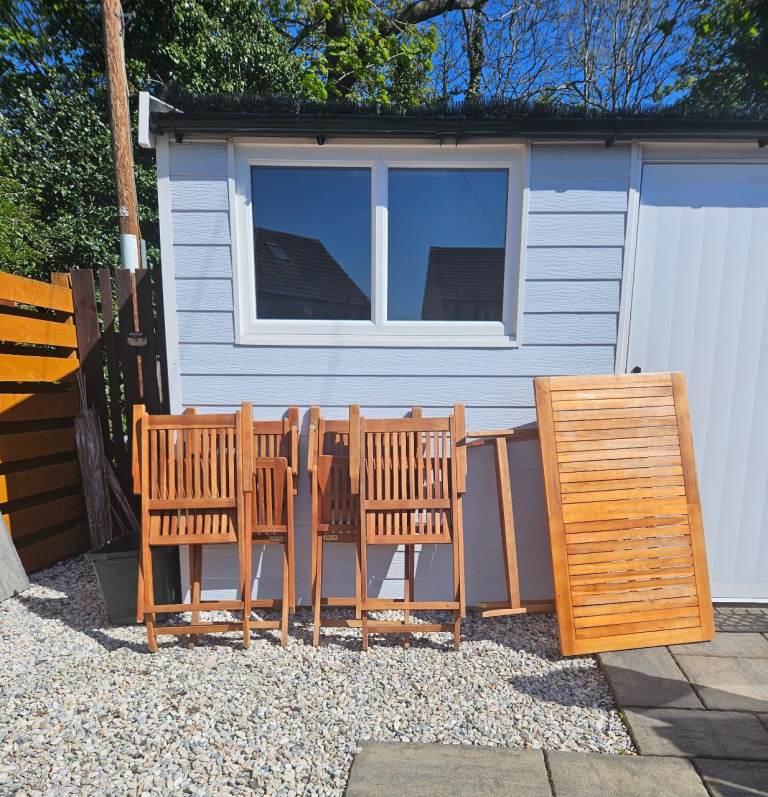 Wooden Foldimg Table & 4 Chairs