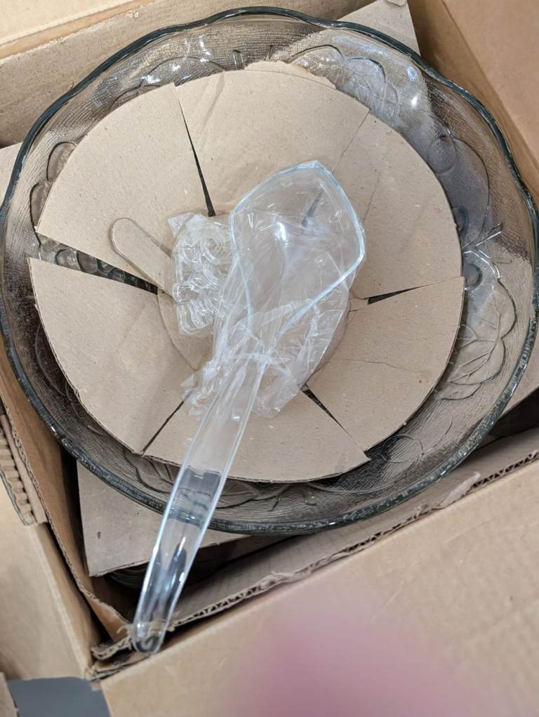 Vintage Romance Punch Bowl and Cup Glass Set