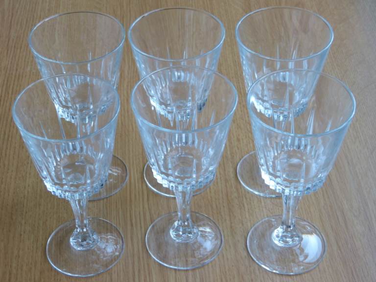 6x Arcoroc Luminarc Lancer Red Wine Glasses 200ml Vintage French