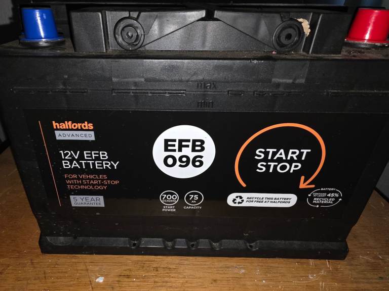 Halfords Stop start car battey 096 efb
