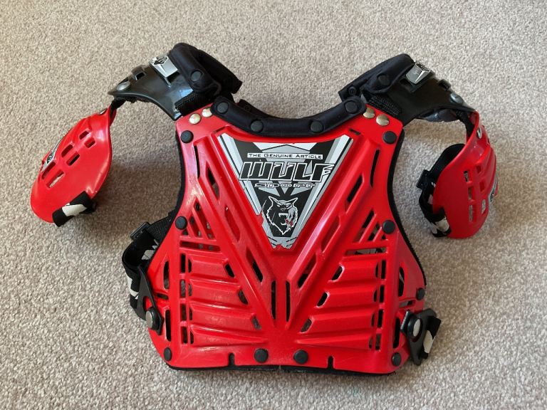 Wulfsport Kids Motocross Body Armour size Small Approx Age 4 - 8 MX Youth Chest Protector BMX QUAD