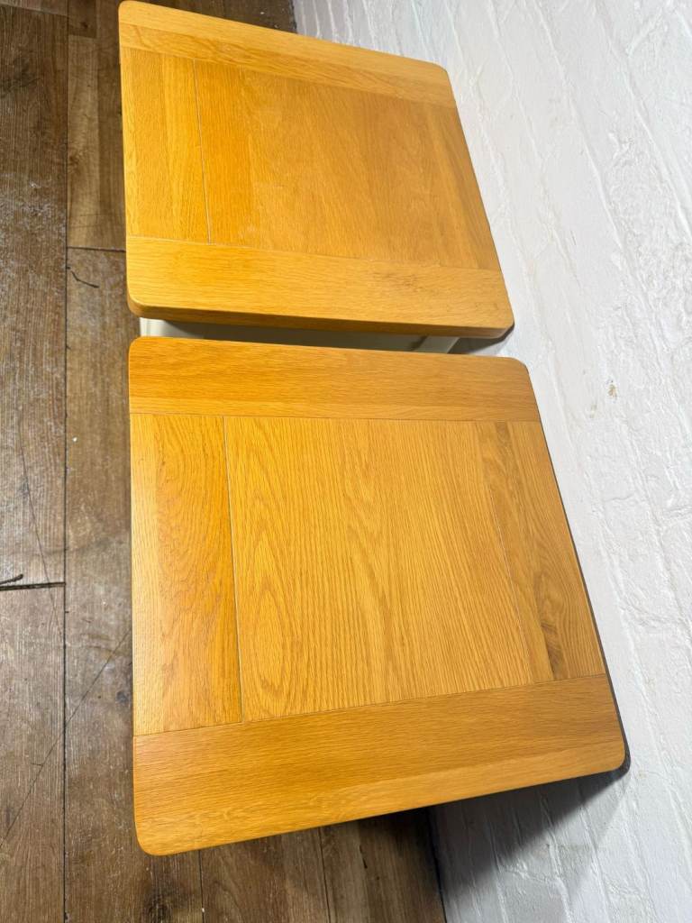 Pair of solid oak lamp tables with free local delivery 