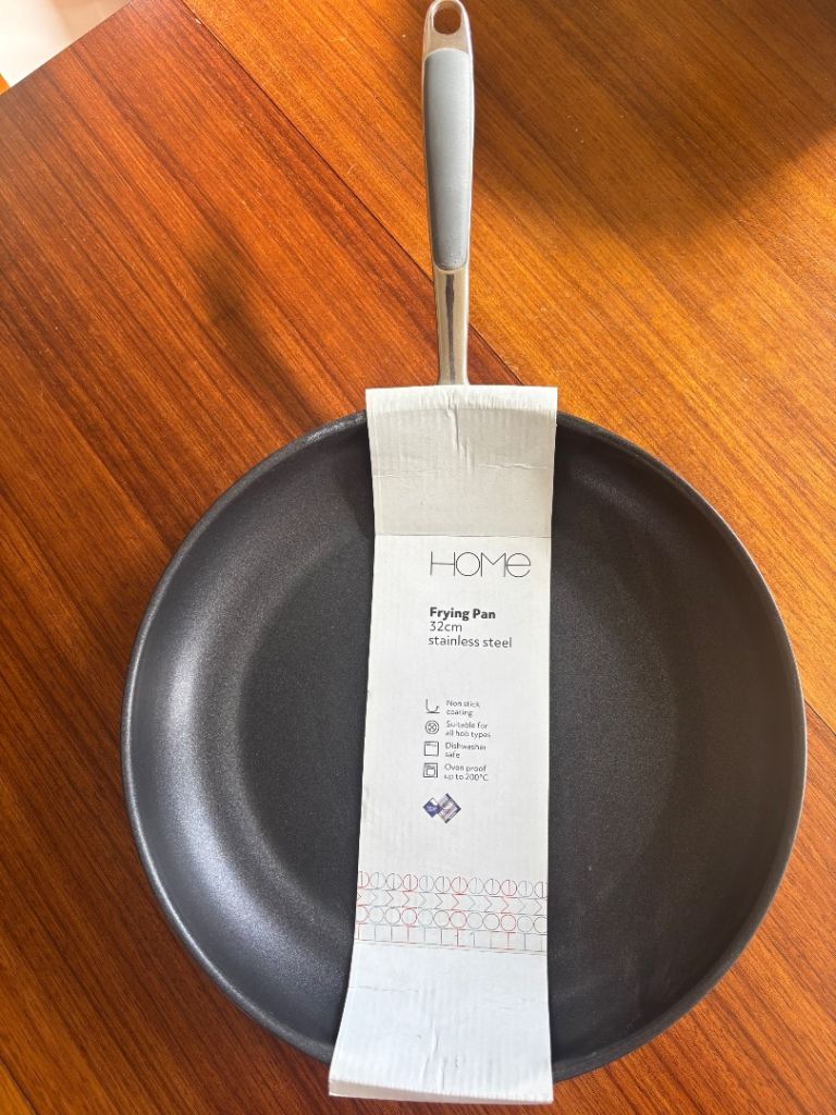 HOME 32cm Stainless Steel Frying Pan - New