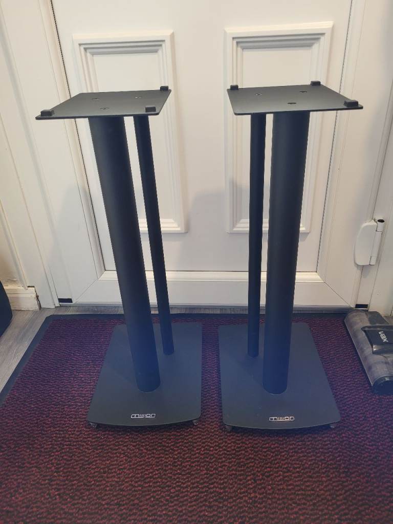 Black mission speaker stands