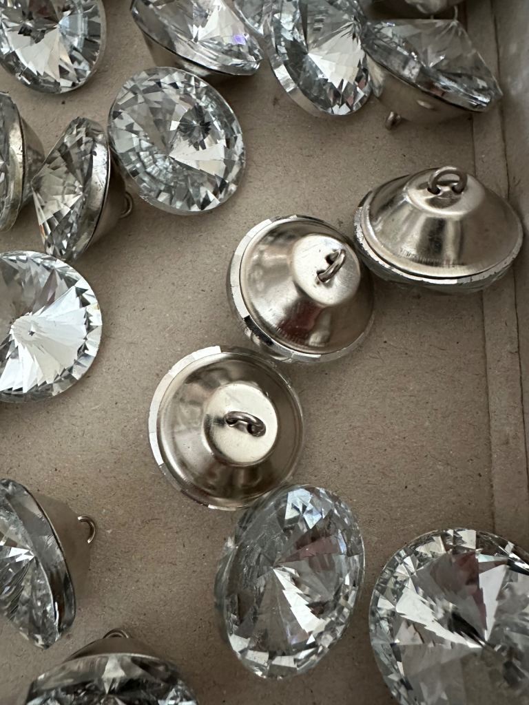 Crystal diamond glass buttons for upholstery x 50 (collection off M1 junction 35)