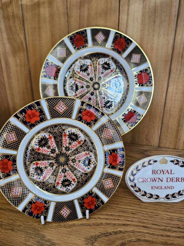Royal Crown derby China imari plates 