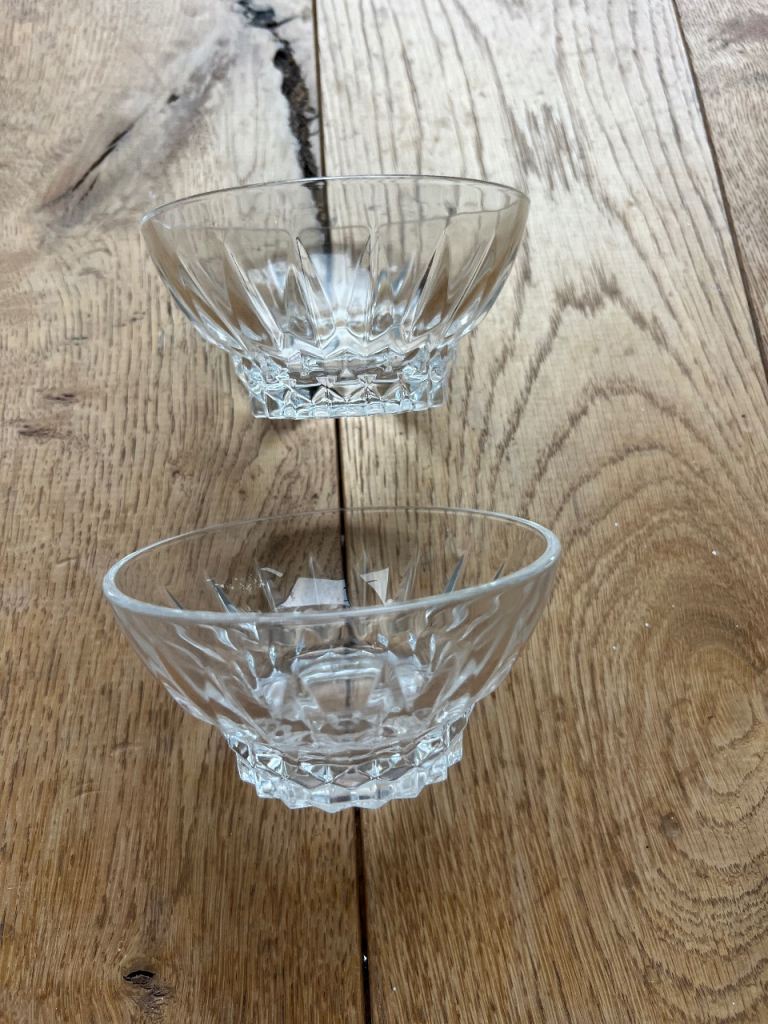  Set of six Cristal d'Arques Genuine Lead Crystal Bowls from France in original box.
