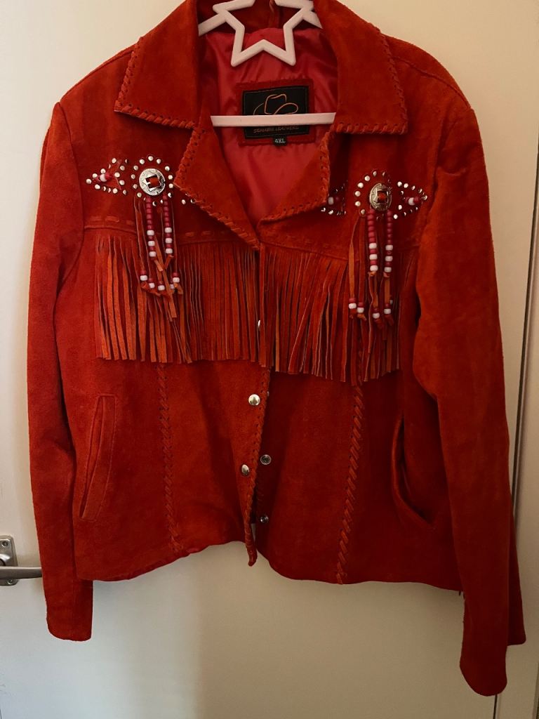 GENUINE RED LEATHER WESTERN JACKET 